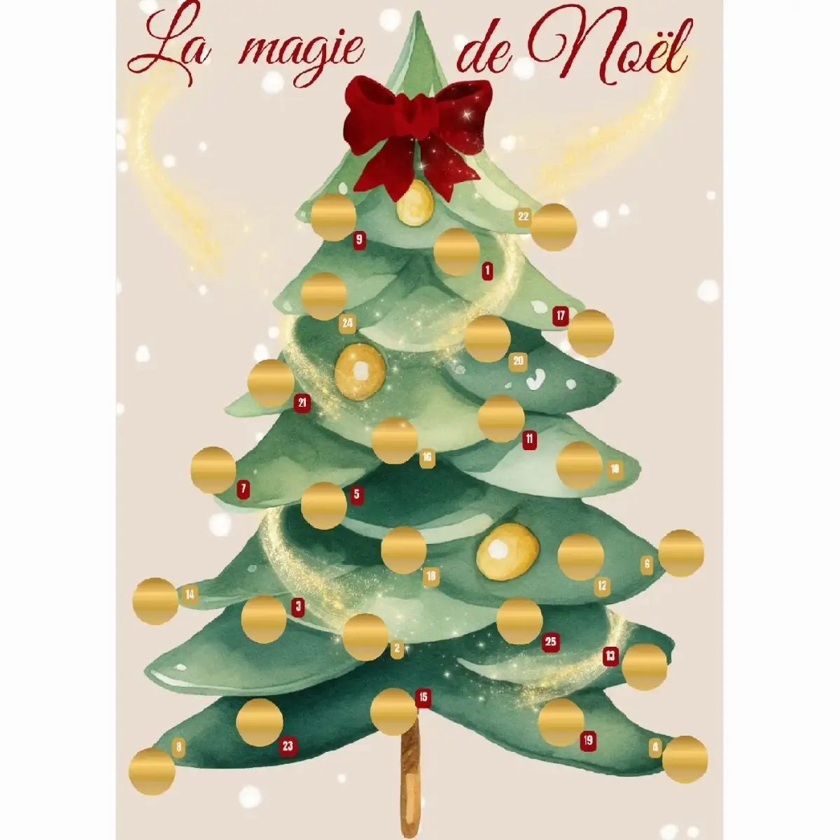 Calendrier de l'avent à gratter – Sobre et Tendance