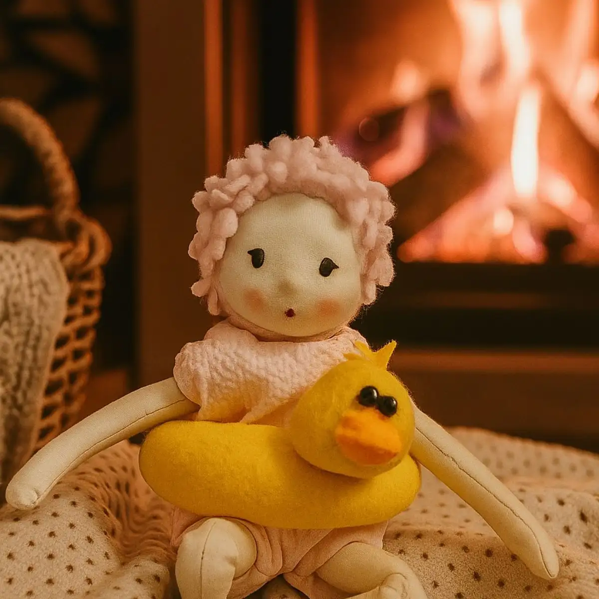 Magnifique poupée de chiffon - NINA LA NAGEUSE - Fait Main par Poule Rousse et dame Tartine