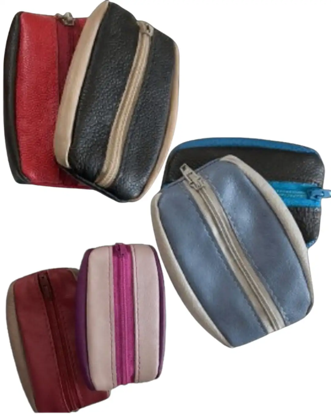 Porte Monnaie simple Bicolore Cuir Vachette - Nina Boutik