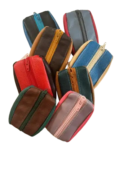 Porte Monnaie double Bicolore Cuir Vachette - Nina Boutik