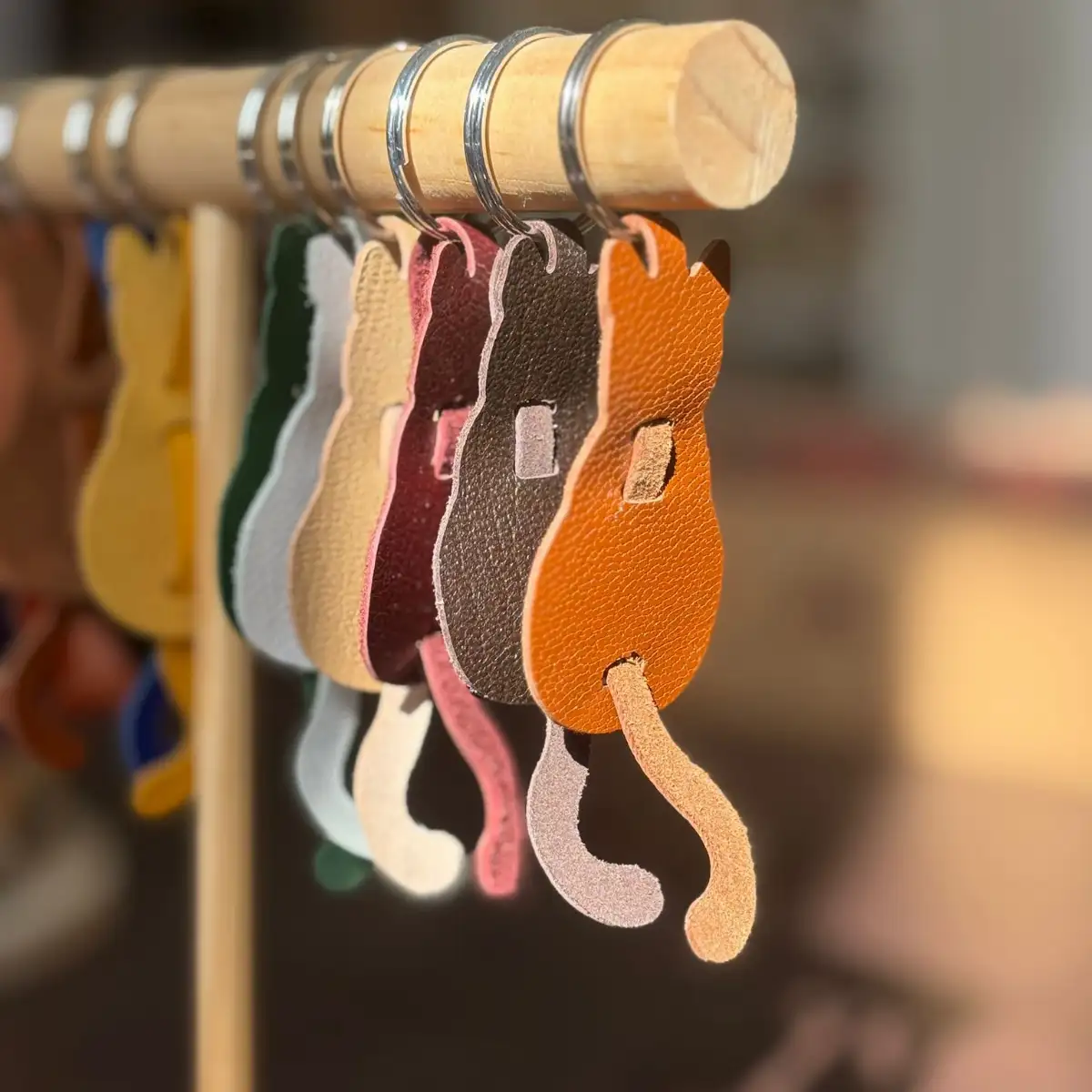 Porte-clés chat en cuir - Nina Boutik