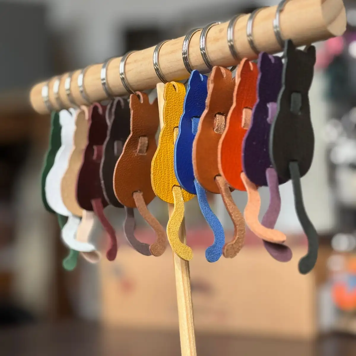 Porte-clés chat en cuir - Nina Boutik