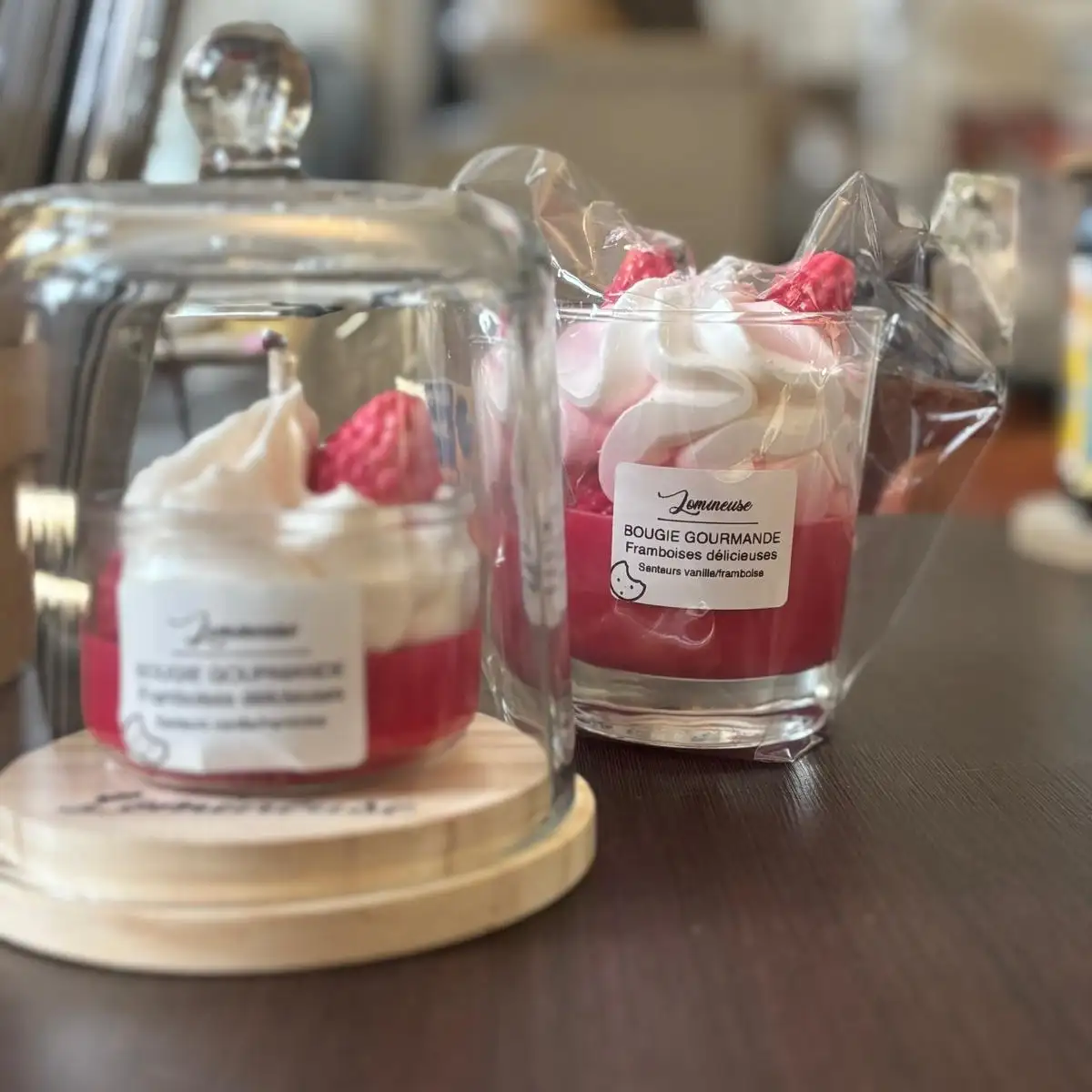 Bougie Gourmande Framboises délicieuse - Nina Boutik