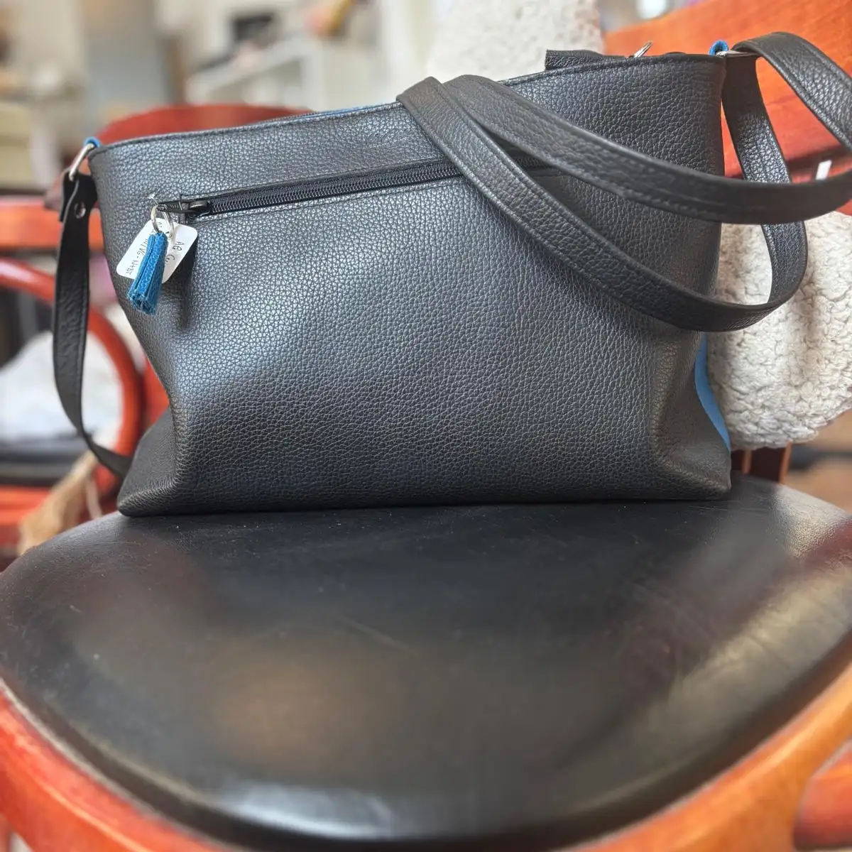 Sac Bandoulière Bicolore Bleu & Noir - Nina Boutik