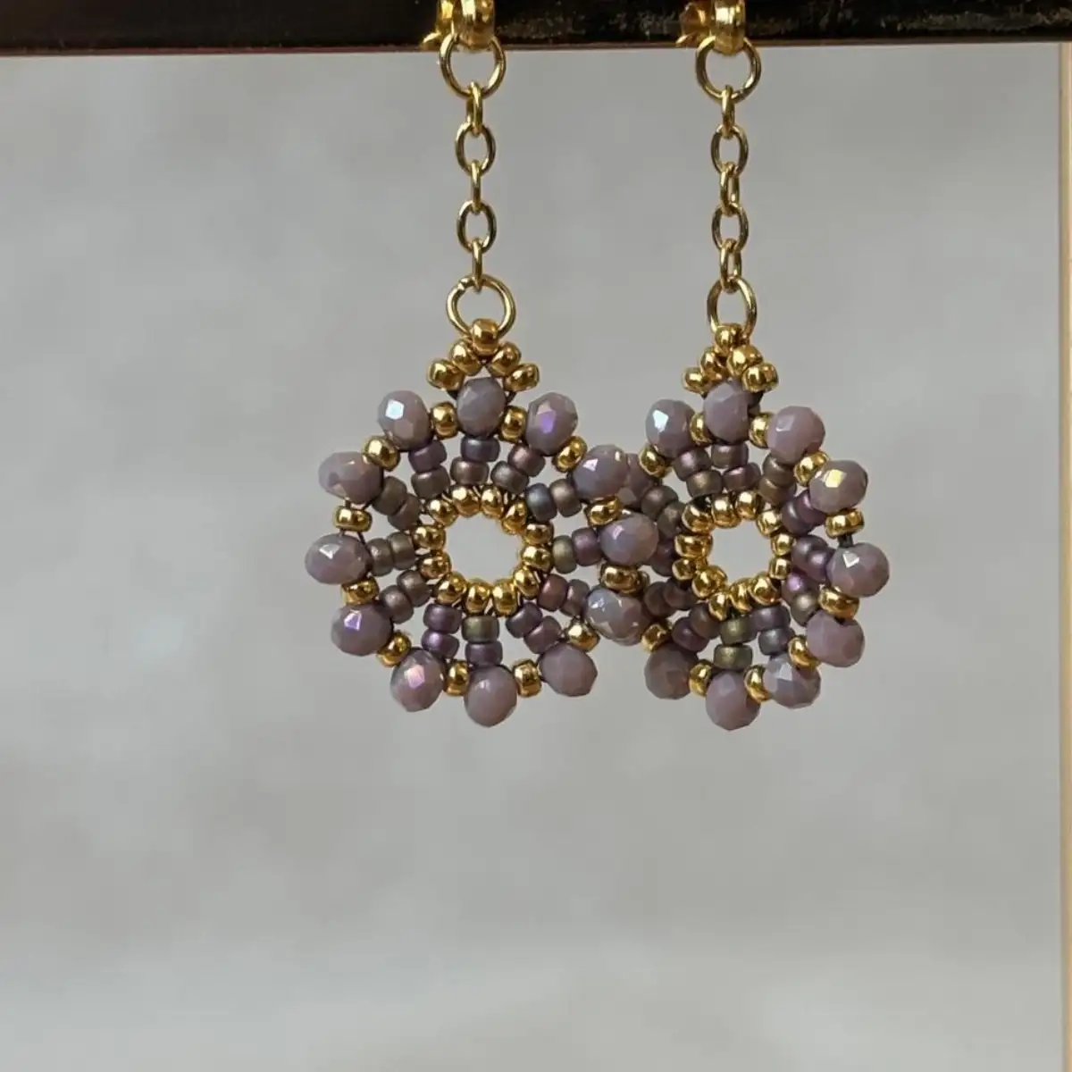 Boucles d'Oreilles - Ferry Wheels Lilas & Or- Nina Boutik copie