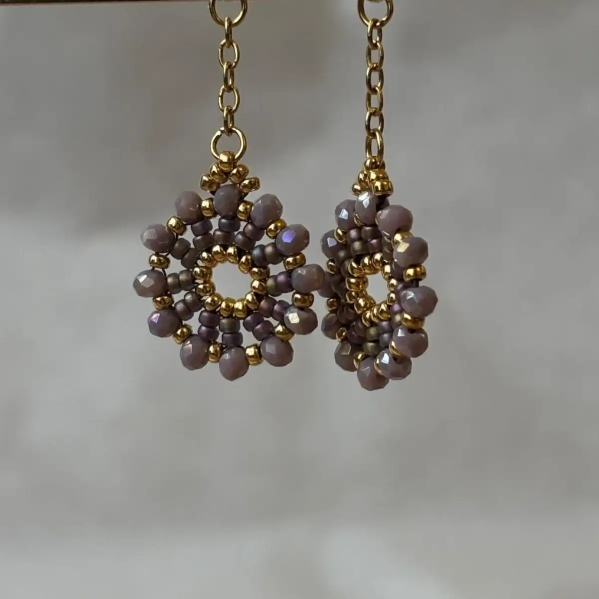 Boucles d'Oreilles - Ferry Wheels Lilas & Or- Nina Boutik copie