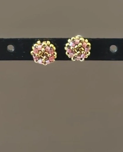 Puces d'Oreilles - Sakura Rose & Dorée - Nina Boutik