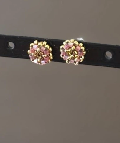 Puces d'Oreilles - Sakura Rose & Dorée - Nina Boutik