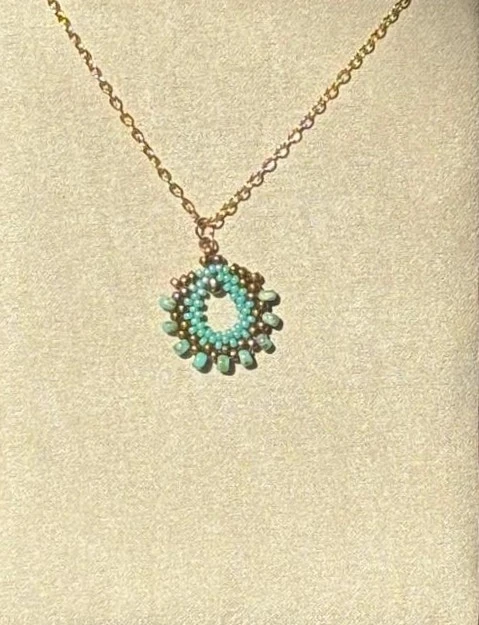 Collier - Fancy Shells Turquoise & Doré - Nina Boutik