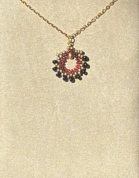 Collier - Fancy Shells Violet, Or & Noir - Nina Boutik