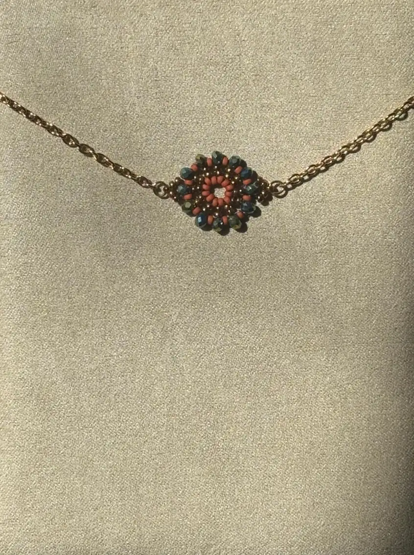 Bracelet - Ferry Wheels Corail, Turquoise & Doré - Nina Boutik