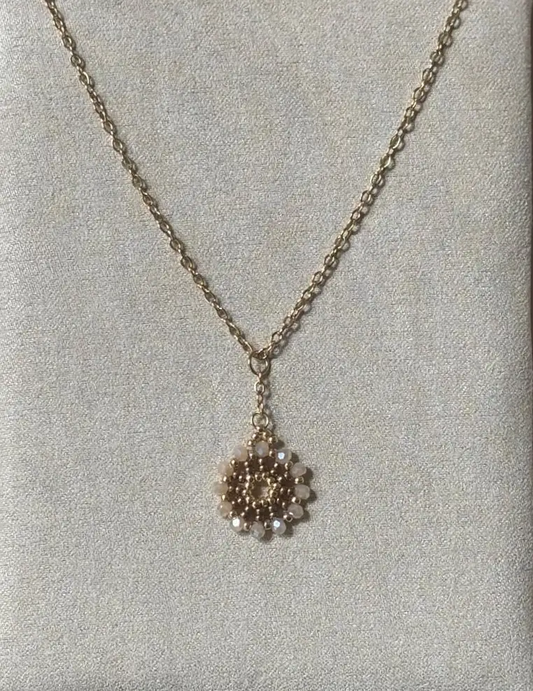 Collier - Ferry Wheels Beige & Doré - Nina Boutik