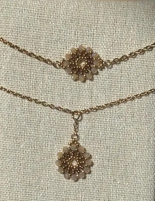 Collier - Ferry Wheels Beige & Doré - Nina Boutik