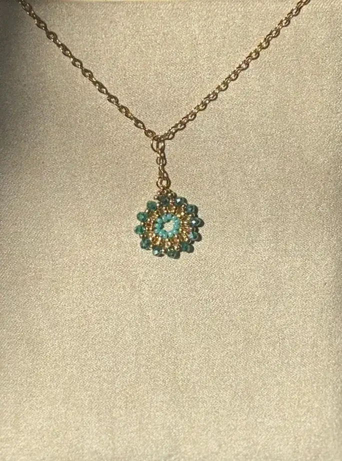 Collier - Ferry Wheels Turquoise & Doré - Nina Boutik
