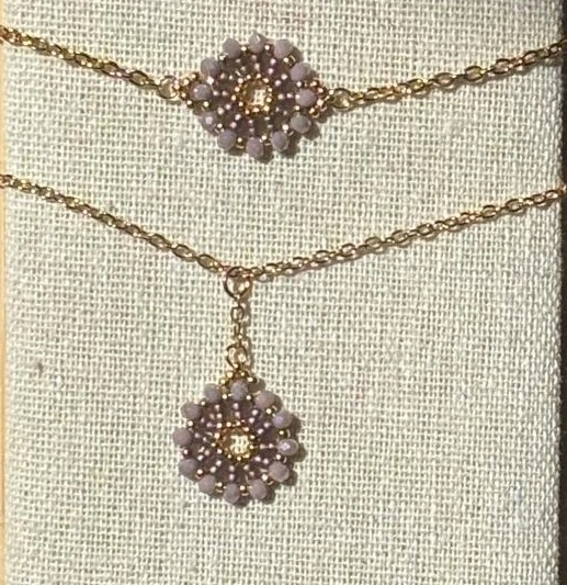 Collier - Ferry Wheels Lilas & Doré - Nina Boutik