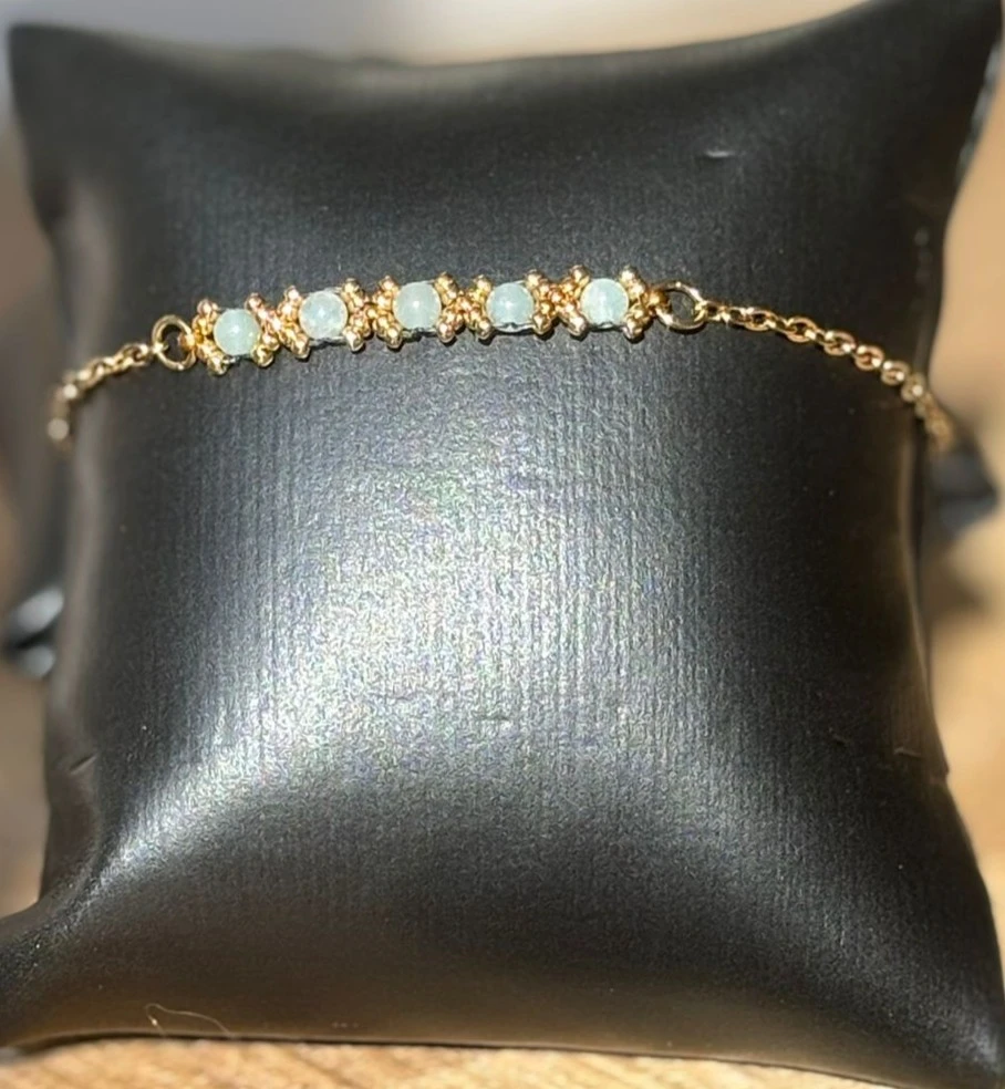 Bracelet - Precious Lace Bleu Clair & Doré