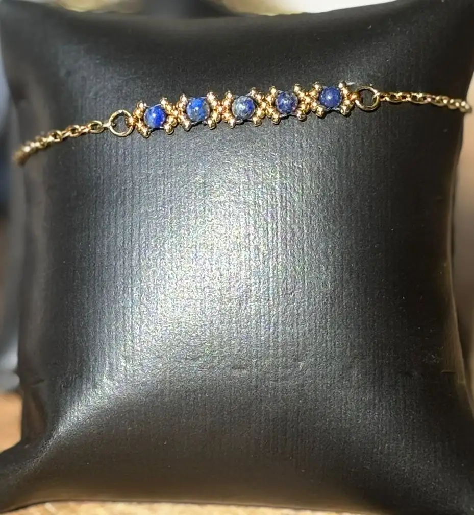 Bracelet - Precious Lace Bleu Foncé & Doré