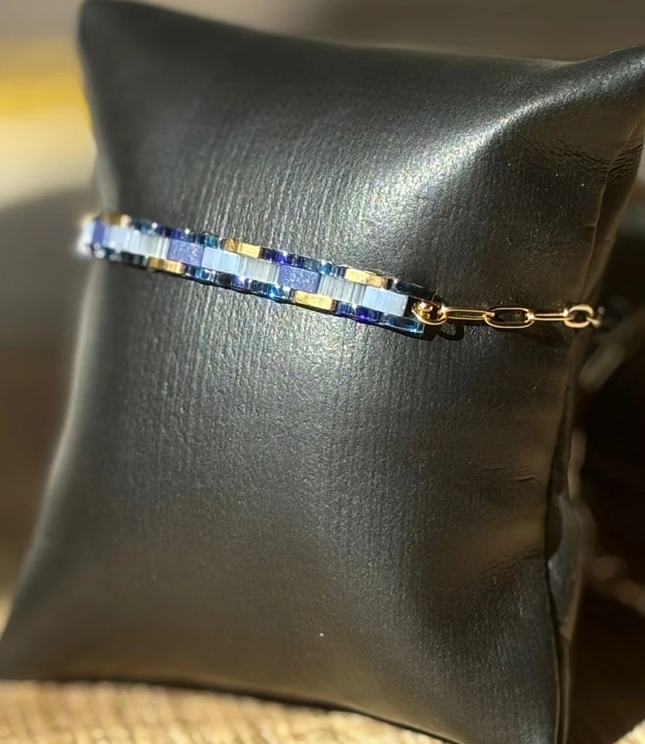 Bracelet - Tila Chain Bleu Dégradé & Doré