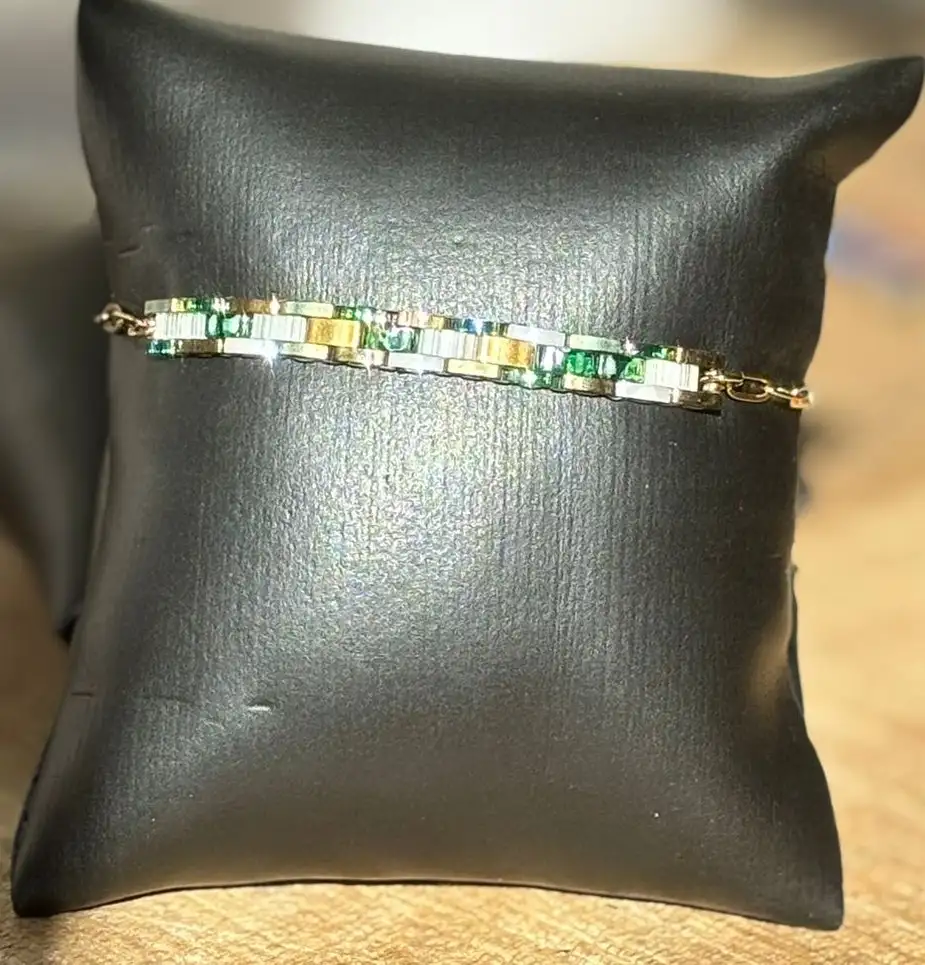 Bracelet - Tila Chain Vert, Argenté & Doré