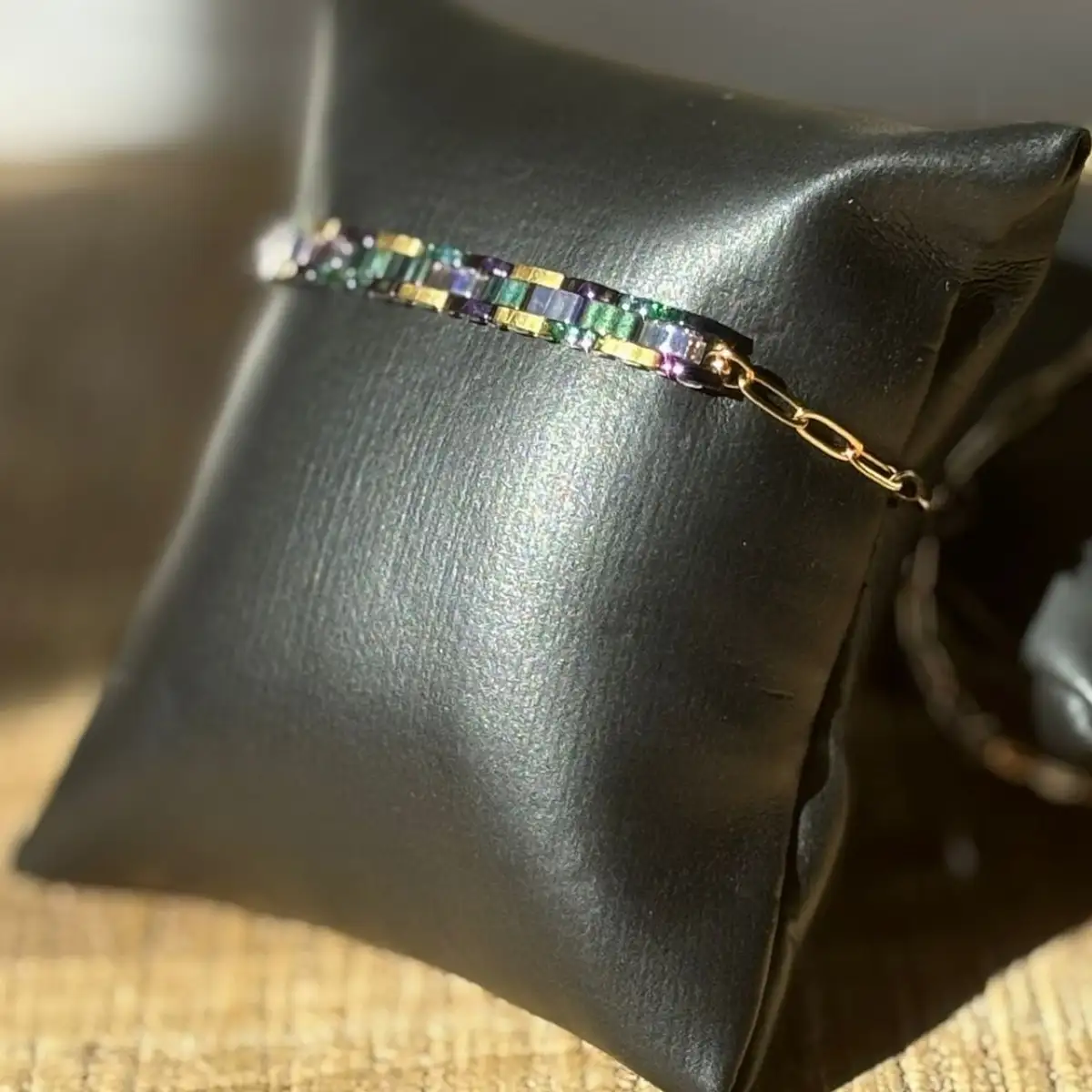 Bracelet - Tila Chain Vert, Violet & Doré