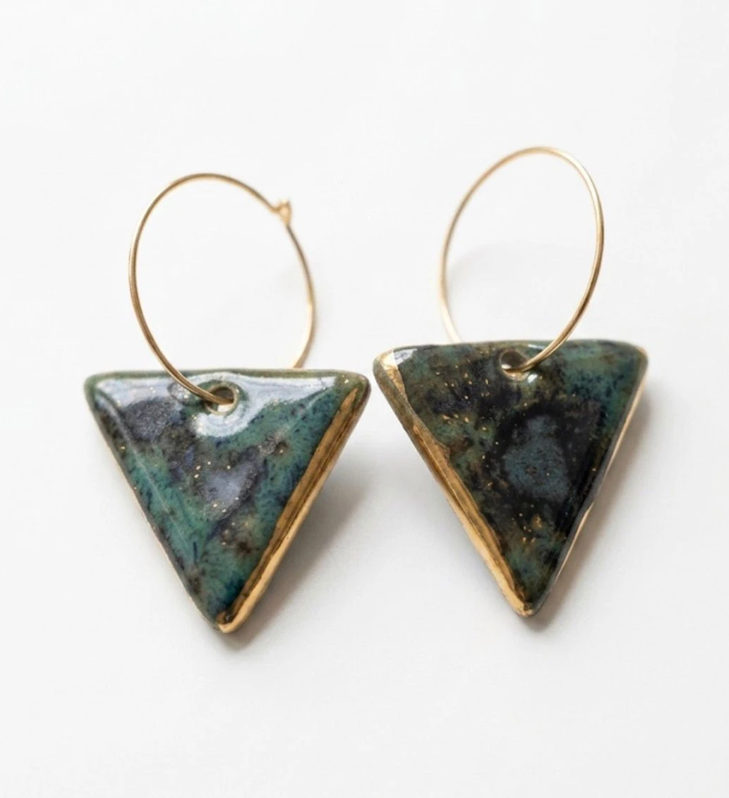 Triangle - Céramique Doré à l'Or Fin