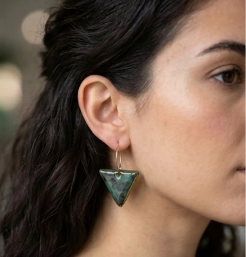 Triangle - Céramique Doré à l'Or Fin