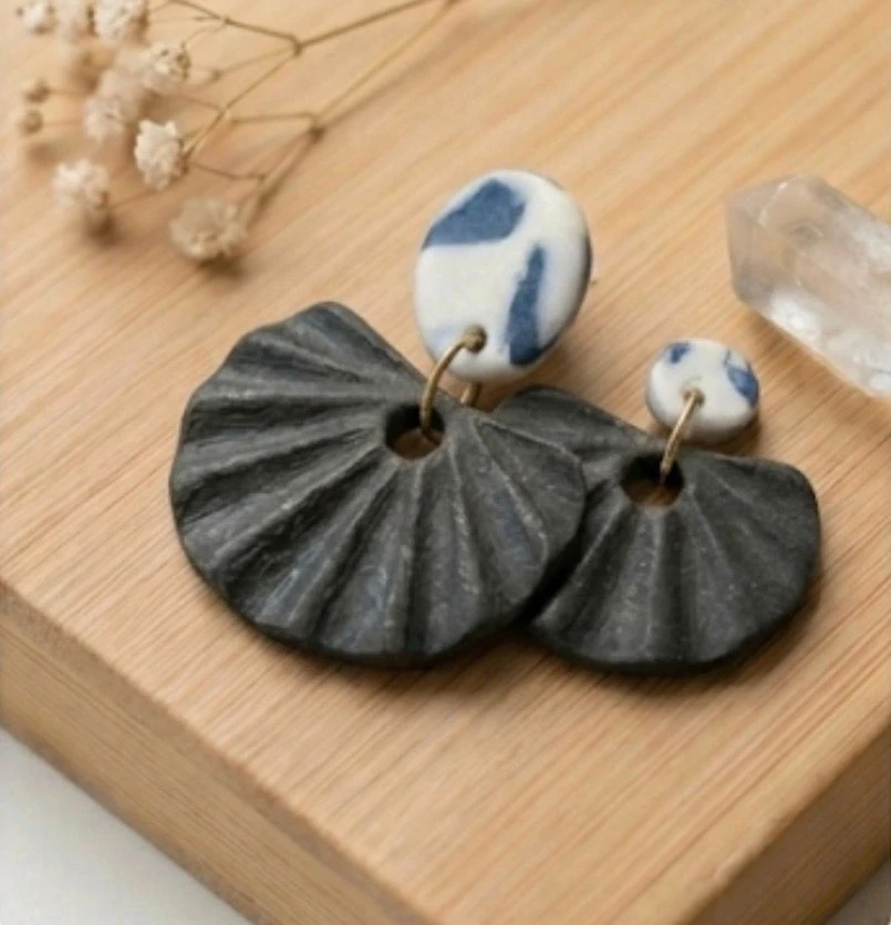 Eventail - Céramique Doré à l'Or Fin