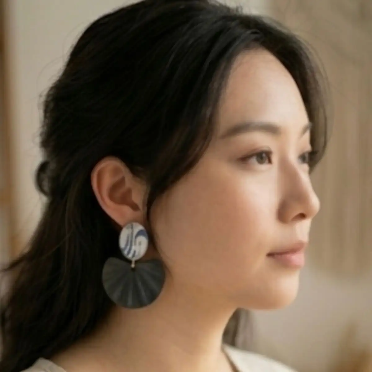 Eventail - Céramique Doré à l'Or Fin