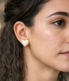 Cœur Blanc - Céramique Doré à l'Or Fin