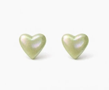 Cœur Vert Irisé - Céramique Doré à l'Or Fin