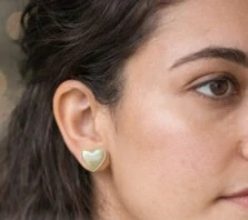 Cœur Vert Irisé - Céramique Doré à l'Or Fin