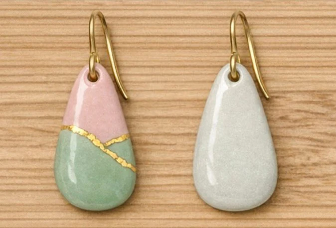 Goutte d'eau - Céramique Doré à l'Or Fin