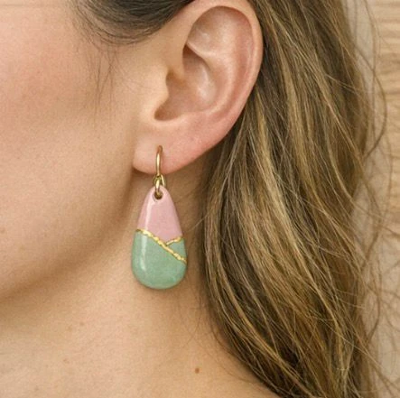 Goutte d'eau - Céramique Doré à l'Or Fin