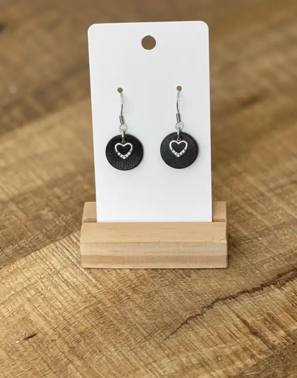 Boucles d'Oreilles - Cœur Minuit