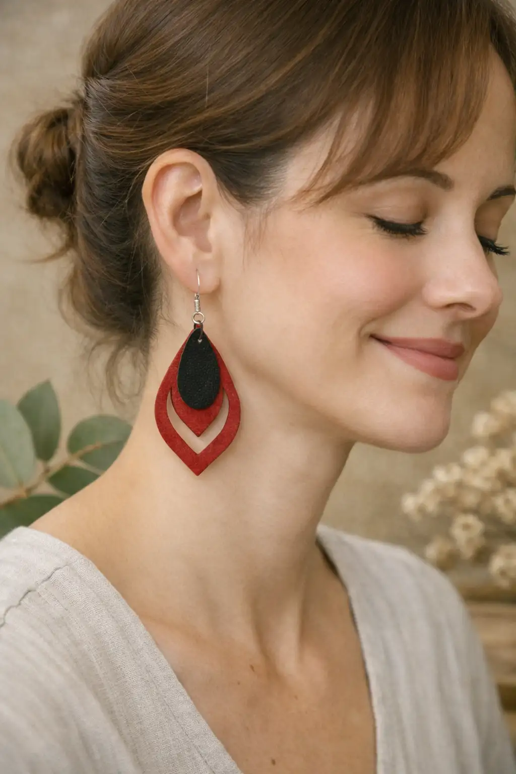 Boucles d'Oreilles - Goutte Écarlate
