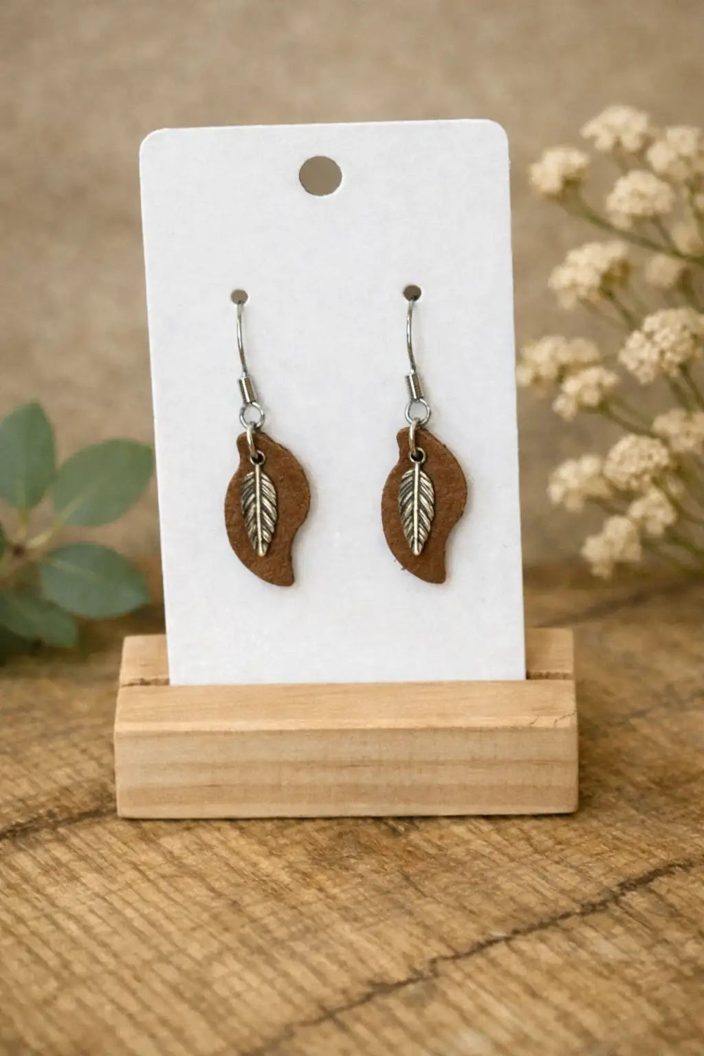 Boucles d'Oreilles - Plume des Bois