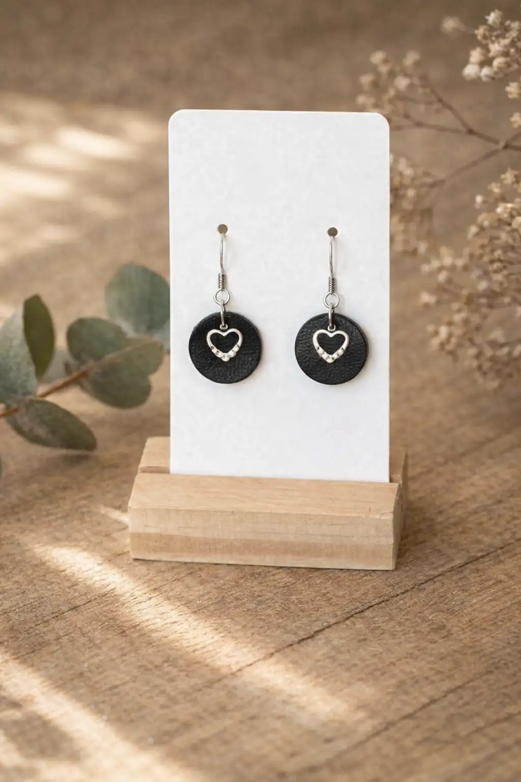 Boucles d'Oreilles - Cœur Minuit
