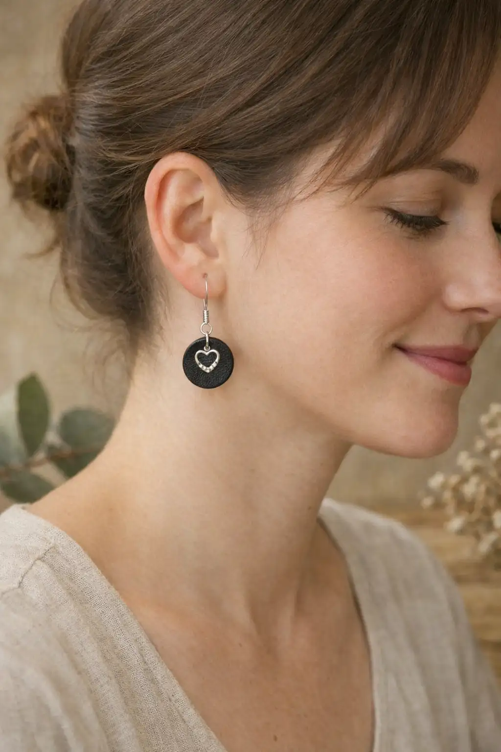 Boucles d'Oreilles - Cœur Minuit