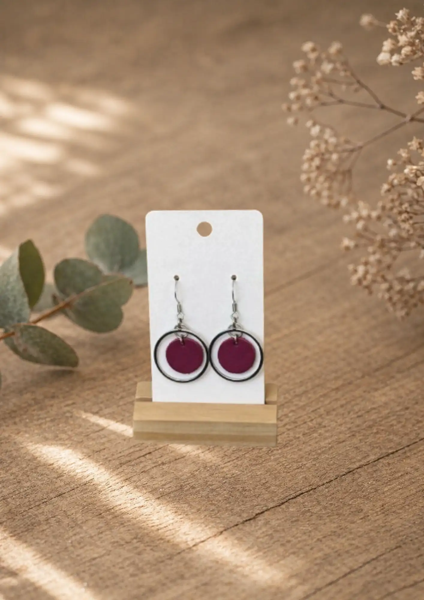 Boucles d'Oreilles - Cercle Prune